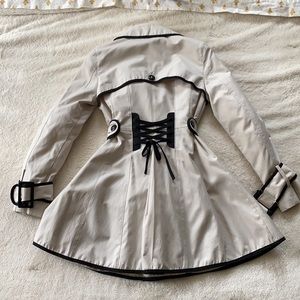 Sexy corset back Betsey Johnson Trench Coat